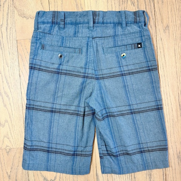 Hurley Boys Blue Plaid Flat Front Shorts Lightweight Casual Wear Size 8 / 26 - Picture 4 of 11